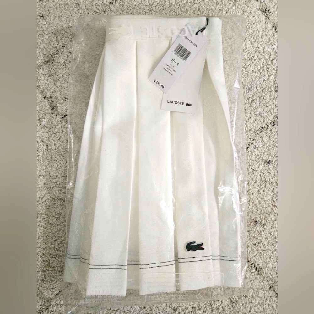 Size 36/4 Lacoste White Tennis Skirt